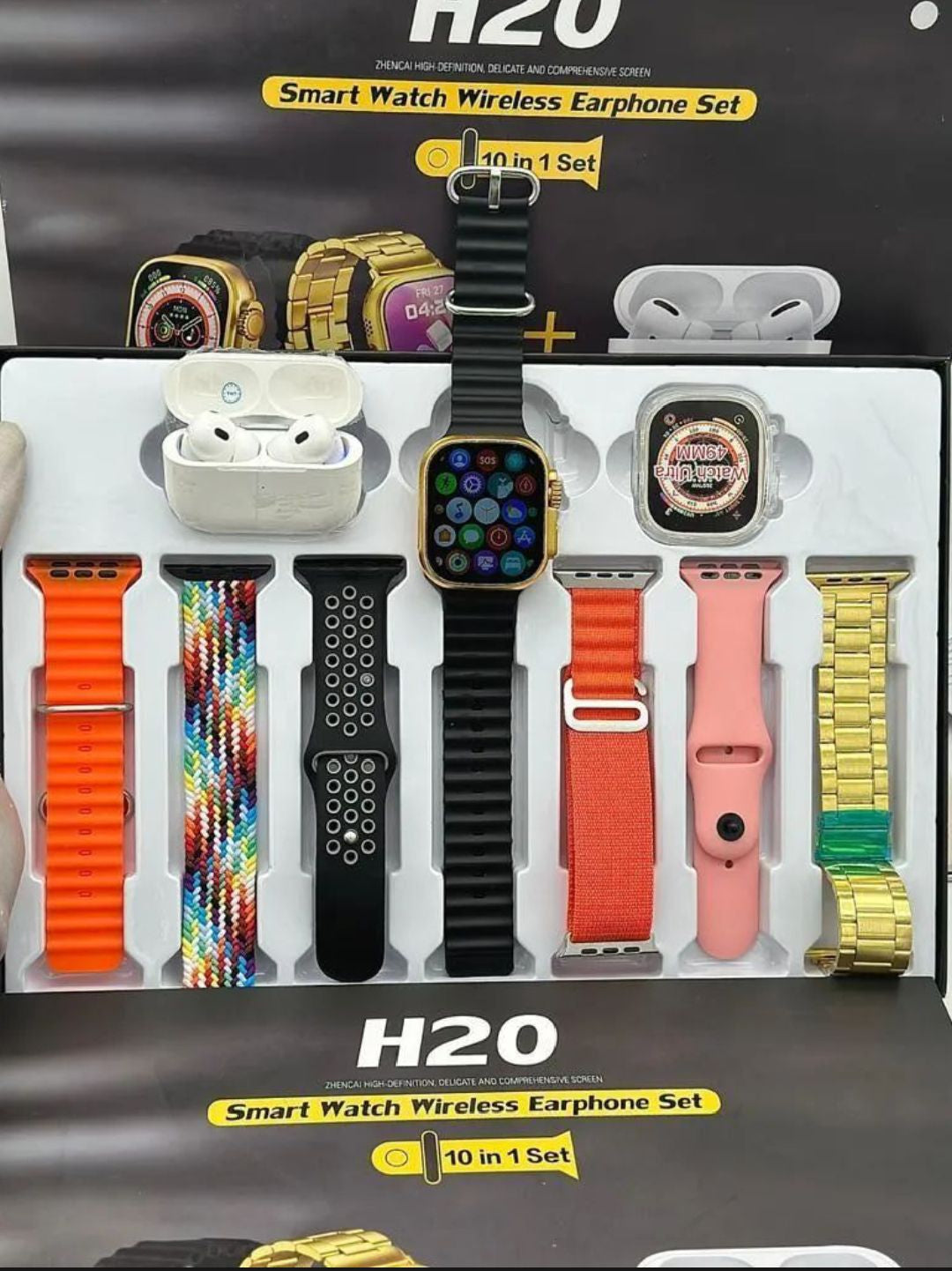 I20 Ultra Max 10-in-1 Smart Watch with Built-in AirPods | Bluetooth Calling, Fitness Tracking & Touch Display | Boys & Men's Combo Watch