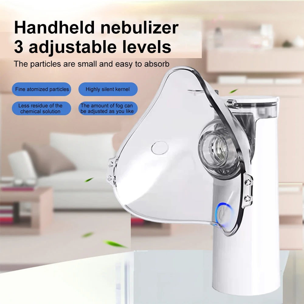 Portable Silent Nebulizer | Ultrasonic Mesh Inhaler | USB & Battery Operated | Kids & Adults
