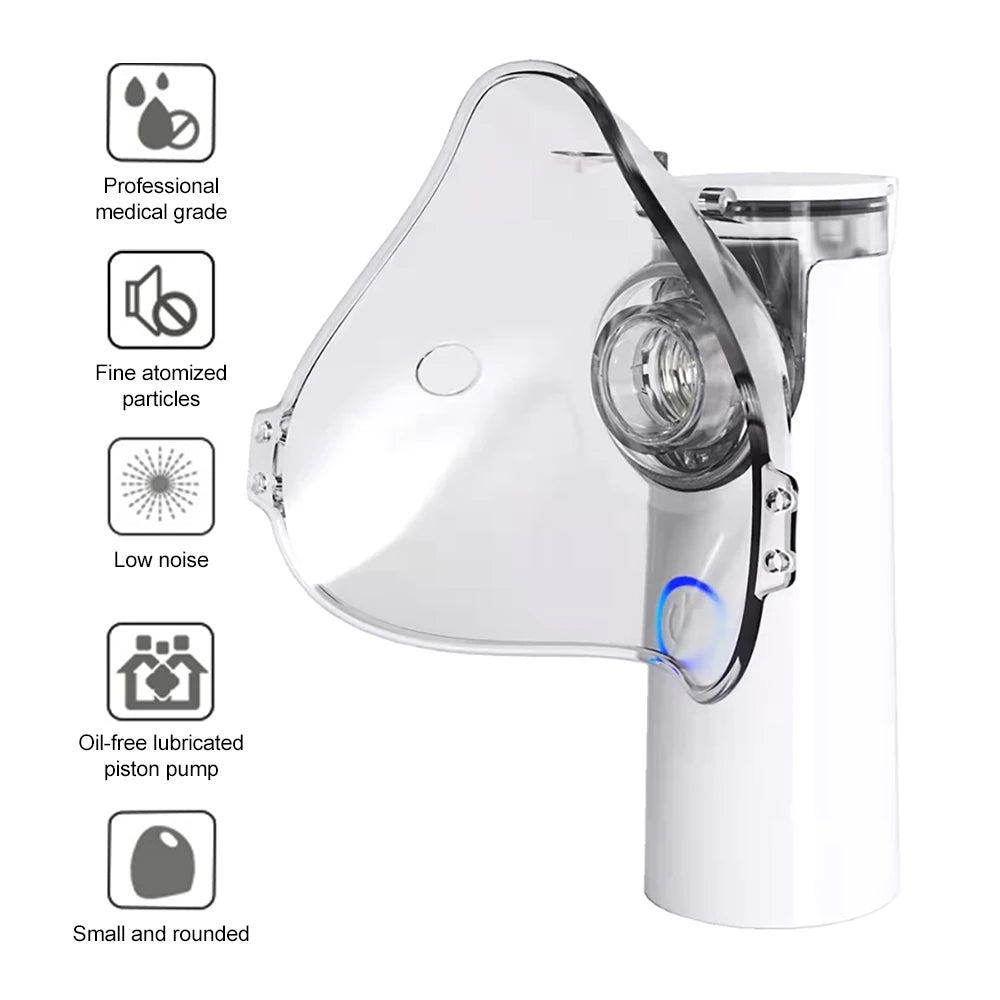 Portable Silent Nebulizer | Ultrasonic Mesh Inhaler | USB & Battery Operated | Kids & Adults