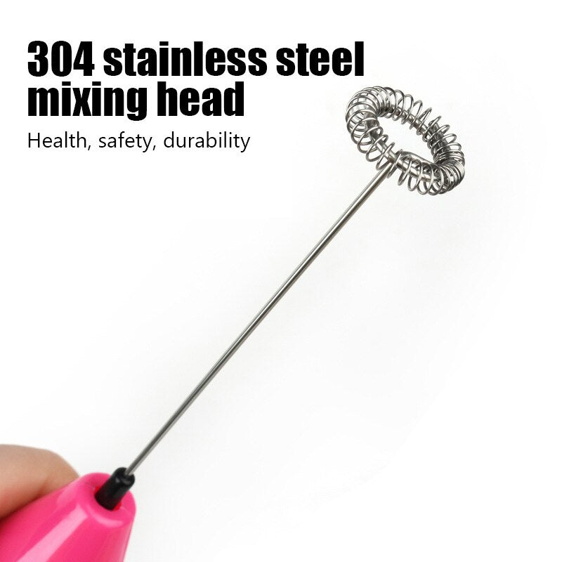 3-in-1 Mini Coffee Beater | Handheld Frother + Mixer + Whisk | Battery Operated for Café-Style Drinks Anywhere