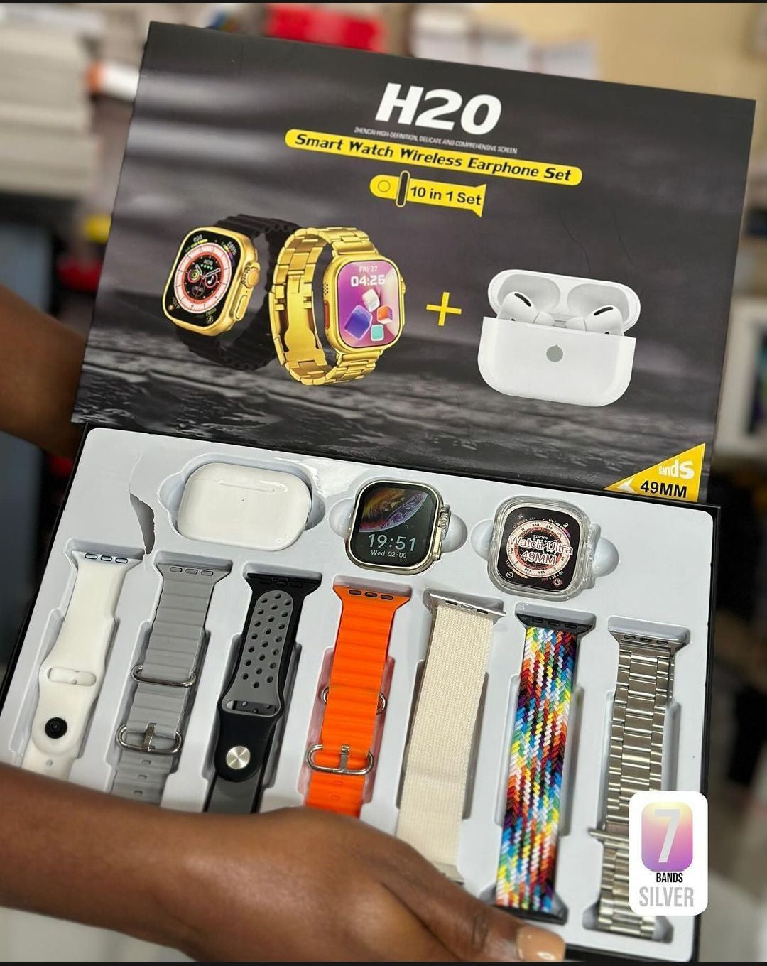 I20 Ultra Max 10-in-1 Smart Watch with Built-in AirPods | Bluetooth Calling, Fitness Tracking & Touch Display | Boys & Men's Combo Watch