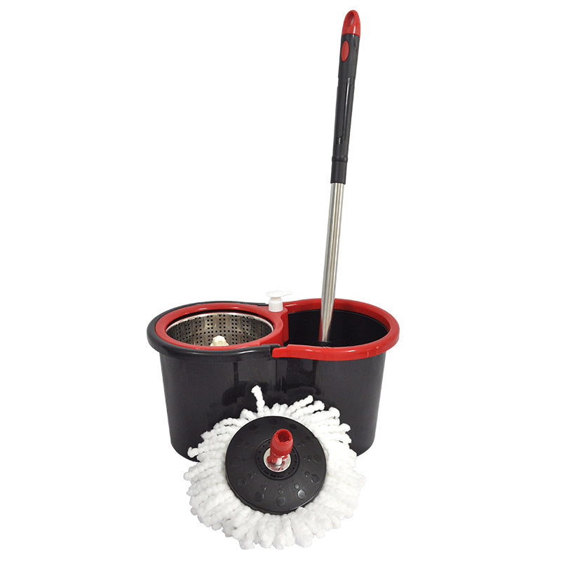 Magic Spin Mop Set – 360° Microfiber Mop with Bucket | Stainless Inside | Includes 2 Refills | Best for Floor, Wall & Window Cleaning