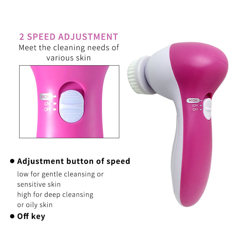 5 in 1 Electric Facial Cleaner | Face Massage Machine for Women | Beauty & Facial Massager