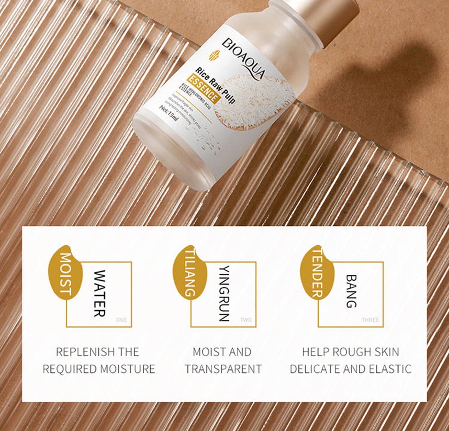 BIOAQUA Rice Essence Face Serum | Hyaluronic Acid Hydration | Skin Brightening & Moisturizing Care