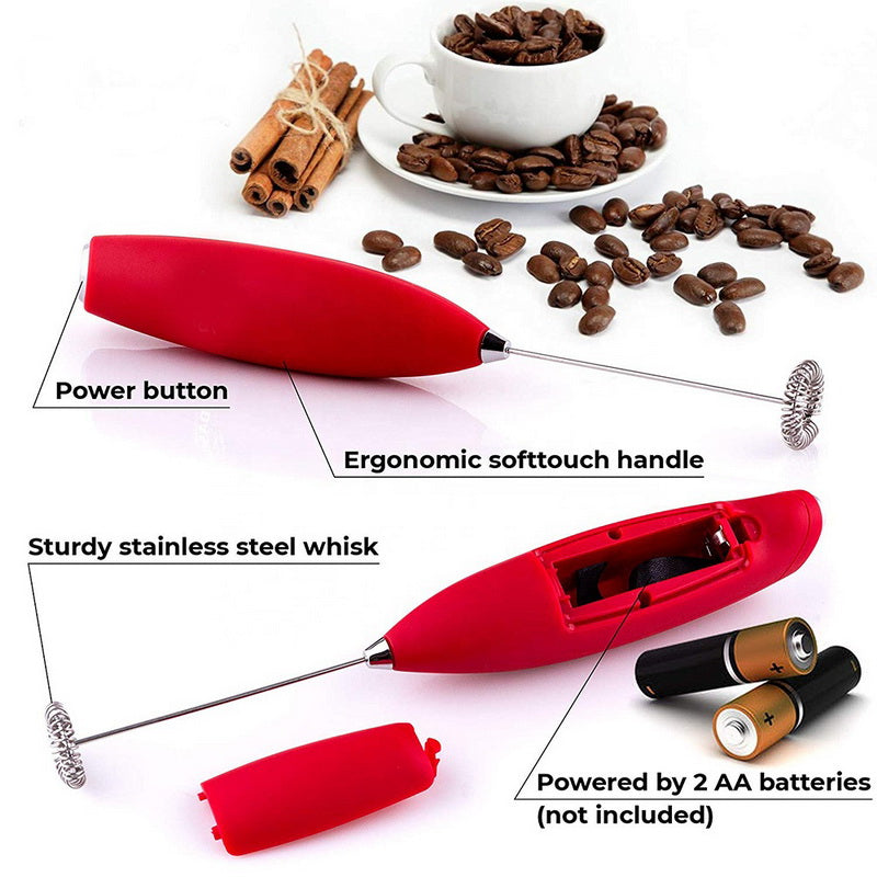 3-in-1 Mini Coffee Beater | Handheld Frother + Mixer + Whisk | Battery Operated for Café-Style Drinks Anywhere