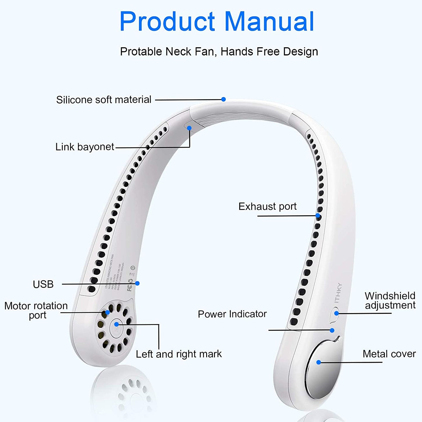 Vaneless Hanging Neck Fan | Bladeless Rechargeable | Portable Hands-Free Cool Air