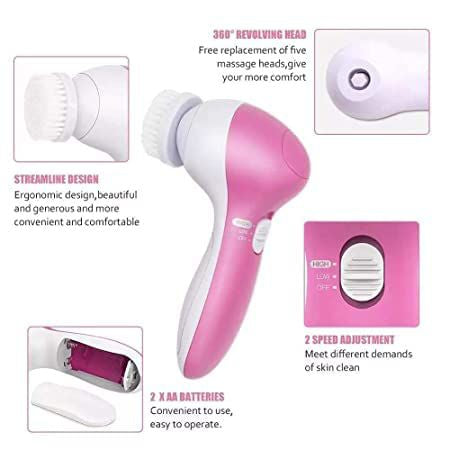 5 in 1 Electric Facial Cleaner | Face Massage Machine for Women | Beauty & Facial Massager