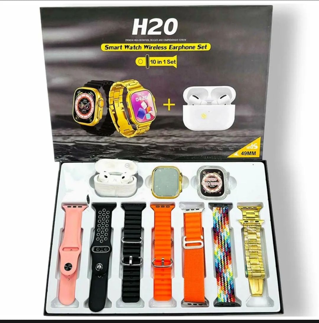 I20 Ultra Max 10-in-1 Smart Watch with Built-in AirPods | Bluetooth Calling, Fitness Tracking & Touch Display | Boys & Men's Combo Watch