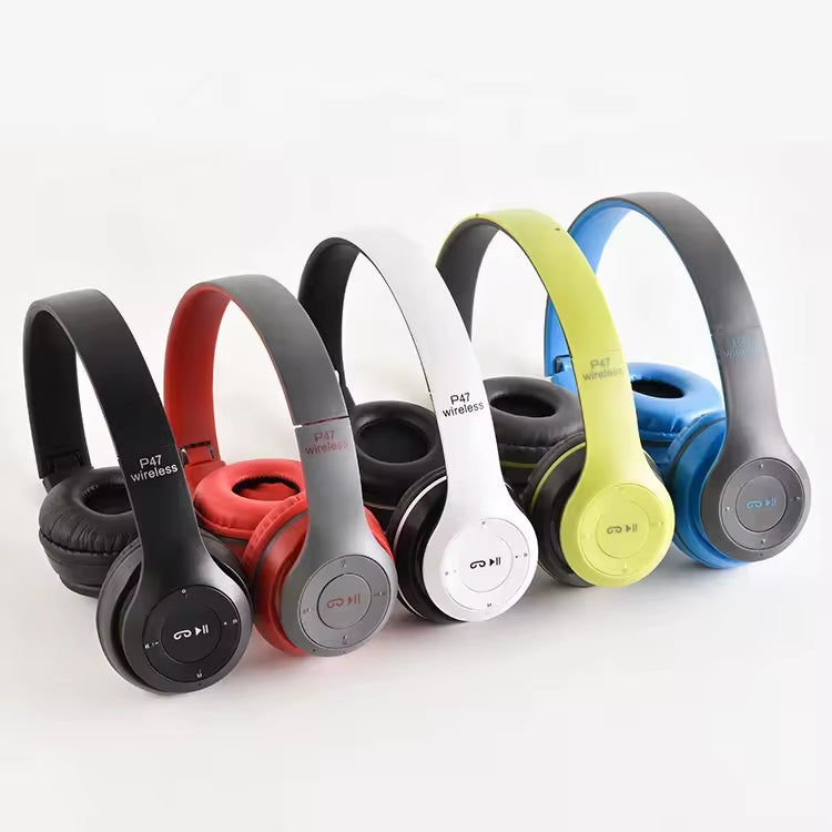 P47 Wireless Headphones with Microphone | Bluetooth Foldable Headset | FM Radio Support | Best for PC, TV, Smartphones & Tablets