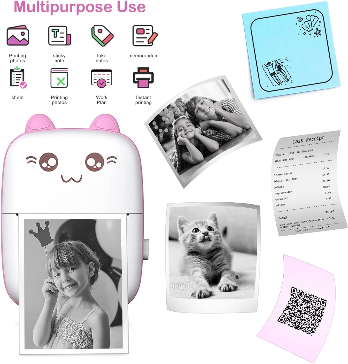 Mini Portable Printer | Bluetooth Color Pocket Printer | For Mobile, Laptop & Photo Printing