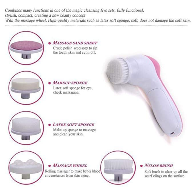 5 in 1 Electric Facial Cleaner | Face Massage Machine for Women | Beauty & Facial Massager