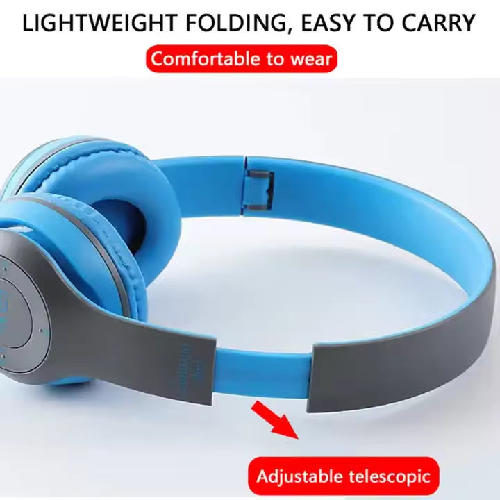 P47 Wireless Headphones with Microphone | Bluetooth Foldable Headset | FM Radio Support | Best for PC, TV, Smartphones & Tablets