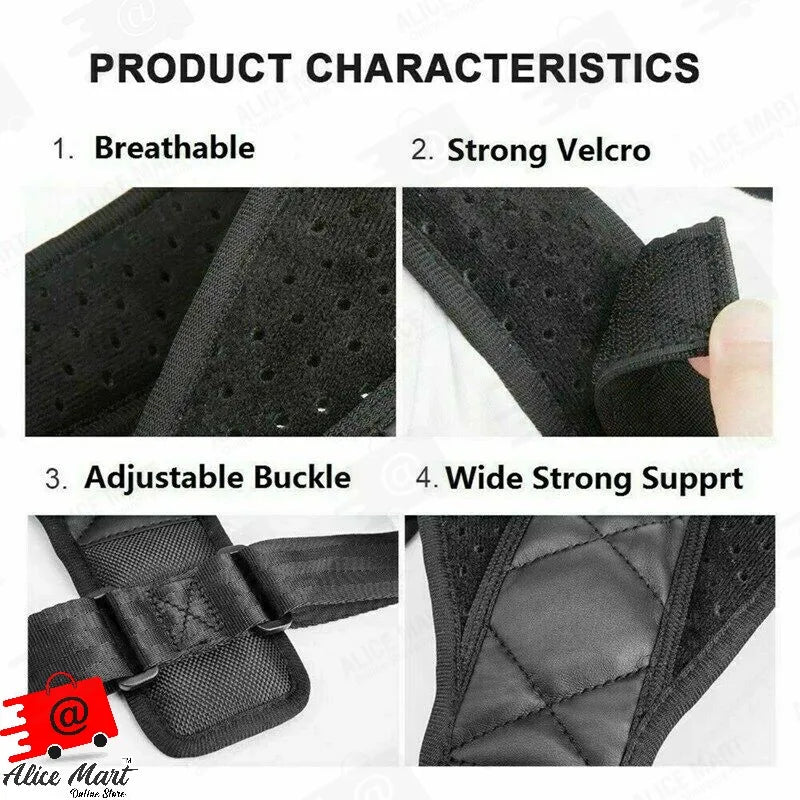 Adjustable Posture Corrector Belt – Back & Shoulder Support Brace for Pain Relief | Men & Women | GLORY ART