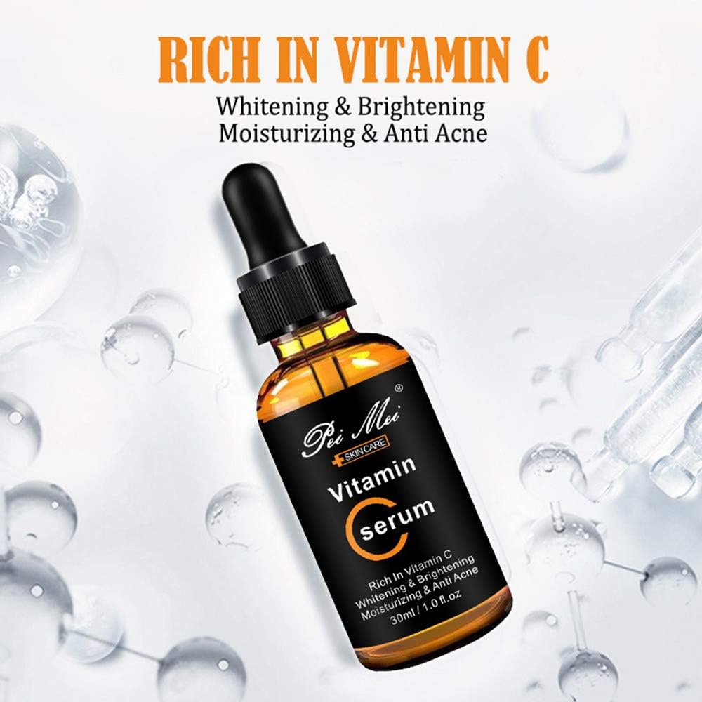 Natural Vitamin C Serum | Face Whitening, Brightening & Moisturizing | With Hyaluronic Acid – Made in USA