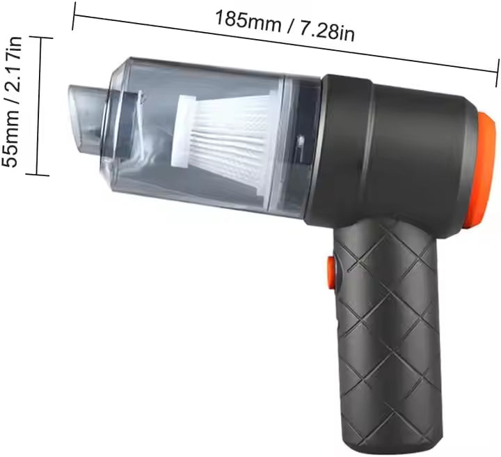 3-in-1 Portable Car Vacuum Cleaner | High-Power Suction, Blower & Inflator | USB Rechargeable & Travel-Friendly