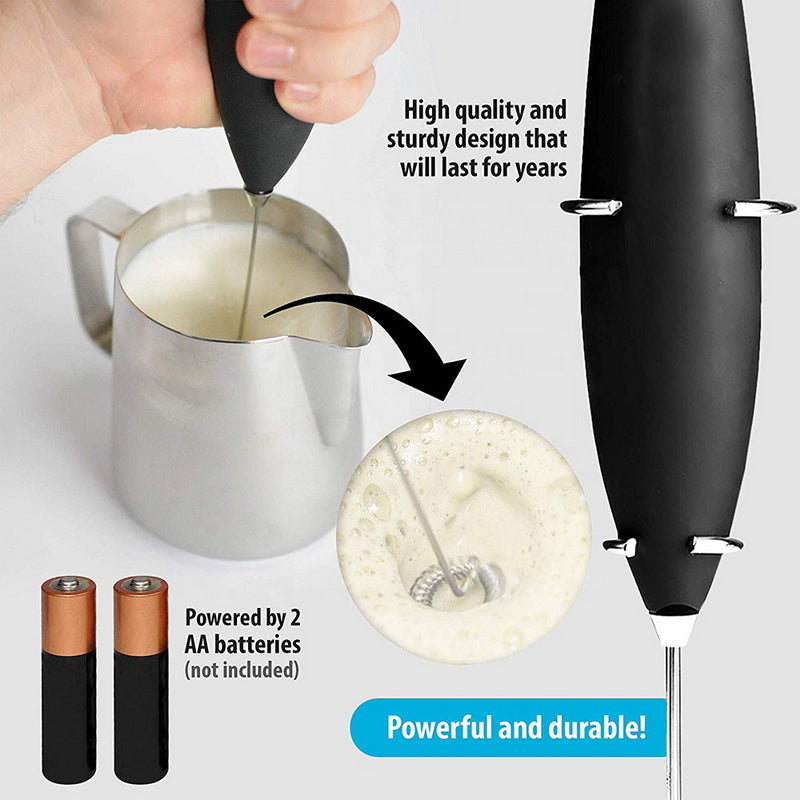 3-in-1 Mini Coffee Beater | Handheld Frother + Mixer + Whisk | Battery Operated for Café-Style Drinks Anywhere