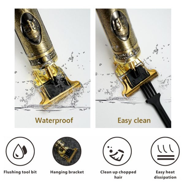 T9 Vintage Hair Trimmer | Cordless USB Beard & Hair Clipper | Men’s Grooming Tool for Haircuts, Fades & Shaving