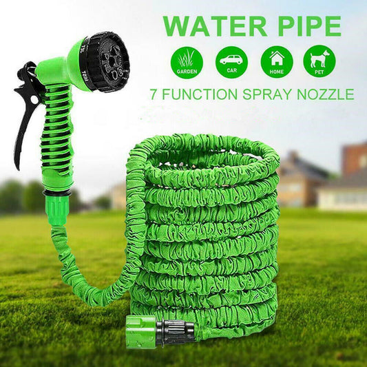 Expandable Garden Hose Pipe | 7-Function High-Pressure Nozzle | 50FT/100FT Magic Hose for Car & Garden