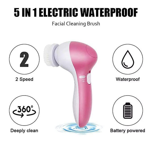 5 in 1 Electric Facial Cleaner | Face Massage Machine for Women | Beauty & Facial Massager