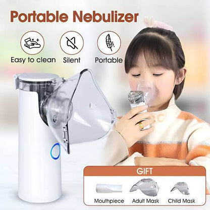 Portable Silent Nebulizer | Ultrasonic Mesh Inhaler | USB & Battery Operated | Kids & Adults