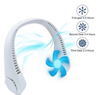 Vaneless Hanging Neck Fan | Bladeless Rechargeable | Portable Hands-Free Cool Air
