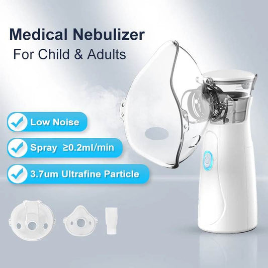 Portable Silent Nebulizer | Ultrasonic Mesh Inhaler | USB & Battery Operated | Kids & Adults