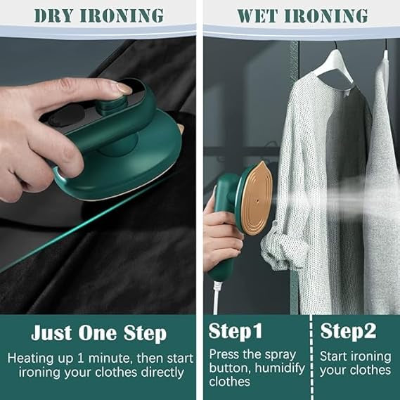 Portable Mini Iron | Travel Steam & Dry Iron | Compact Ironing Machine for Clothes