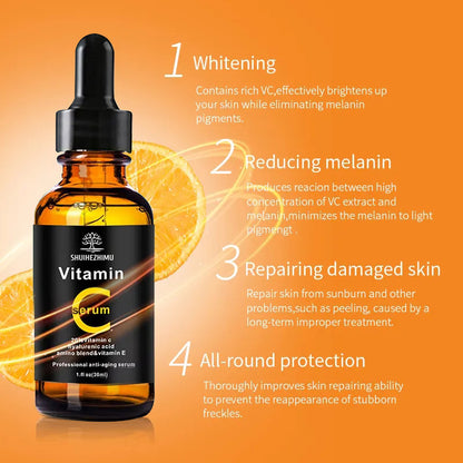 Natural Vitamin C Serum | Face Whitening, Brightening & Moisturizing | With Hyaluronic Acid – Made in USA