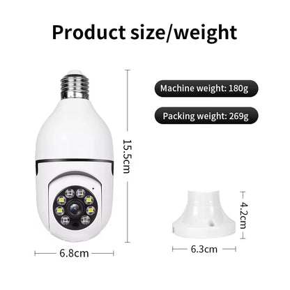 Tuya 5G WiFi Bulb Camera | 5MP/3MP Indoor PT Security | Auto Tracking, Two-Way Audio, Night Vision