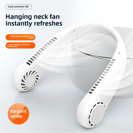 Vaneless Hanging Neck Fan | Bladeless Rechargeable | Portable Hands-Free Cool Air