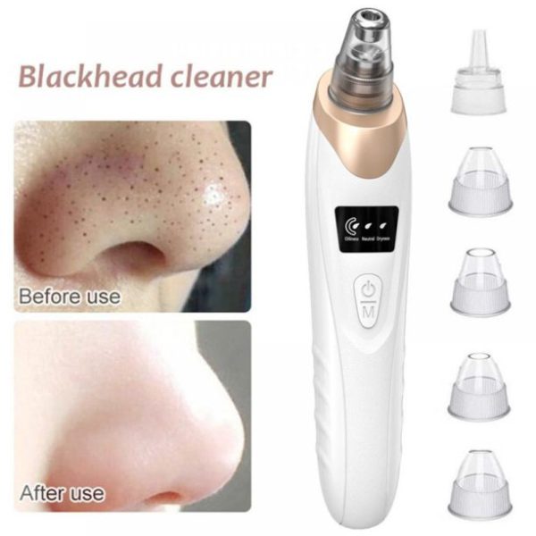 Blackhead Remover Pore Cleaner | Electric Deep Cleansing Tool for Nose & Face | USB Rechargeable with 4 Heads