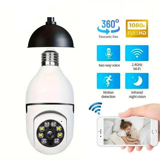 Tuya 5G WiFi Bulb Camera | 5MP/3MP Indoor PT Security | Auto Tracking, Two-Way Audio, Night Vision