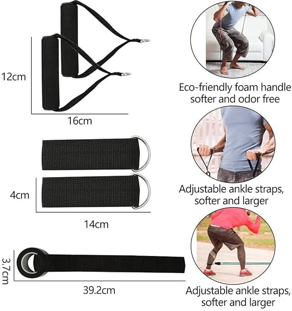 Resistance Bands Set for Exercise | Stretch & Strength Workout Kit with Handles, Door Anchor & Carry Bag – Unisex Full Body Training
