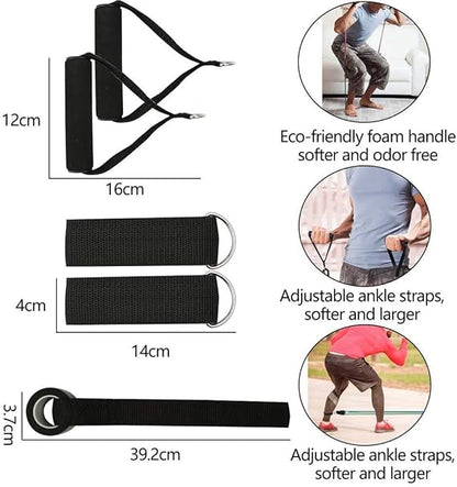 Resistance Bands Set for Exercise | Stretch & Strength Workout Kit with Handles, Door Anchor & Carry Bag – Unisex Full Body Training