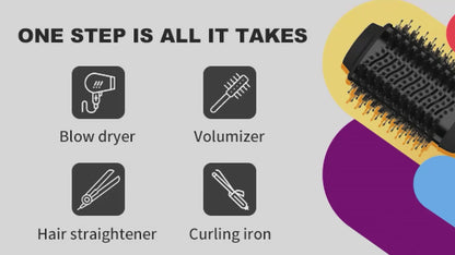 3-in-1 Hot Air Brush | Hair Dryer, Volumizer & Styler | One-Step Blow Dryer Brush for Smooth, Frizz-Free Hair