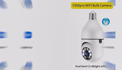 Tuya 5G WiFi Bulb Camera | 5MP/3MP Indoor PT Security | Auto Tracking, Two-Way Audio, Night Vision
