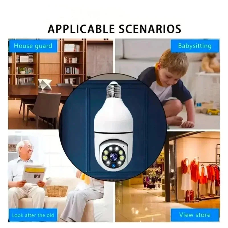 Tuya 5G WiFi Bulb Camera | 5MP/3MP Indoor PT Security | Auto Tracking, Two-Way Audio, Night Vision
